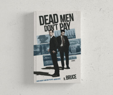 Dead Men Don't Pay cover - two detectives in front of images of 60s London. Dockyard cranes, dock workers, old police car.