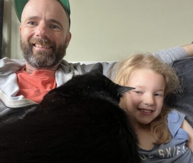 Ben Bruce with Daughter and Cat